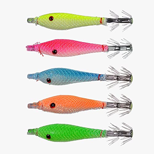 OriGlam 5pcs Éclairage calmar hameçon Saumure, calmar...