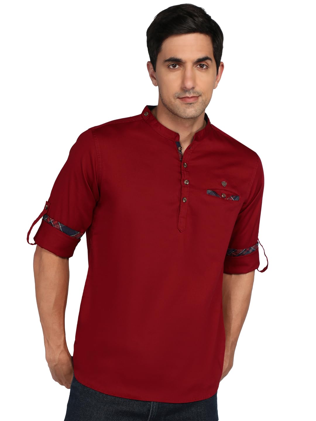 kuons avenue Men's Tailored Fit Cotton Short Kurta | Mandarin Collar – A Stylish Choice for Casual Wear-picture-29