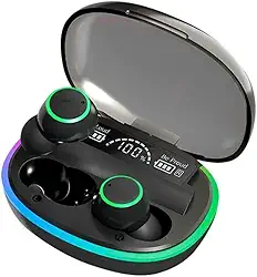 Fones de Ouvido Bluetooth Sem Fio-Bluetooth 5.3 TWS, 4h Música/Chamada,380h Standby,Caixinha 500mAh,2.4GHz-2.48GHz-EZRA (Preto)