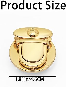 10 PCS Big Round Tuck Lock Purse with Light Gold Alloy Buckle Fasteners Duck Tongue Snap Closure Metal Hardware Clips for Handbag Case Purse