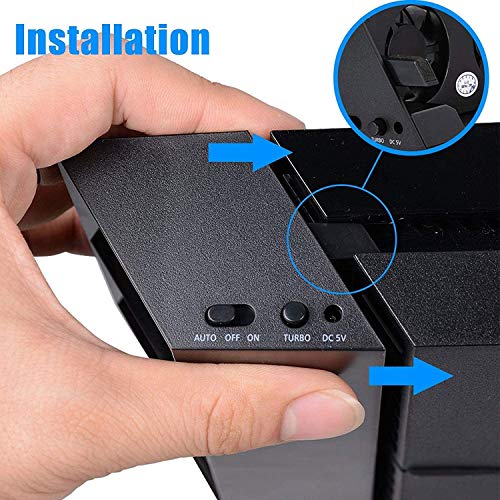 Linkhood Cooling Fan For Ps4, Usb External Cooler 5 Fan Turbo Temperature Control Cooling Fans For Sony Playstation 4 Gaming Console thumb #1