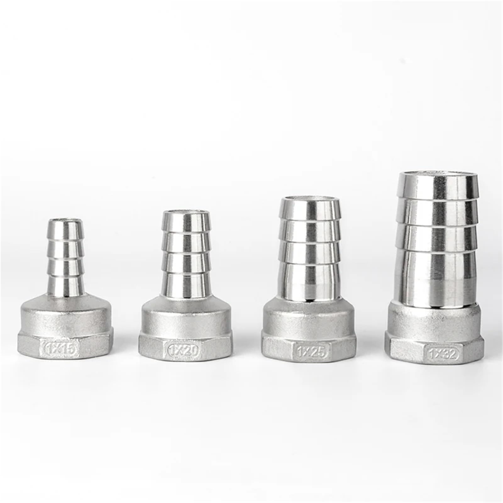 1'' Female Thread x Hose Tail 304 Stainless Steel Water Pipe Fitting Reducer Joint Coupling Connector(15mm) Brass Hose