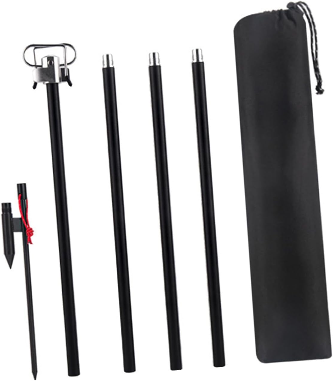 1set Outdoor Folding Camping Light Bracket Sturdy Lantern Stand Double Hooks Portable and Space-Saving Design for Easy Storage for Camping and Outdoor Activities