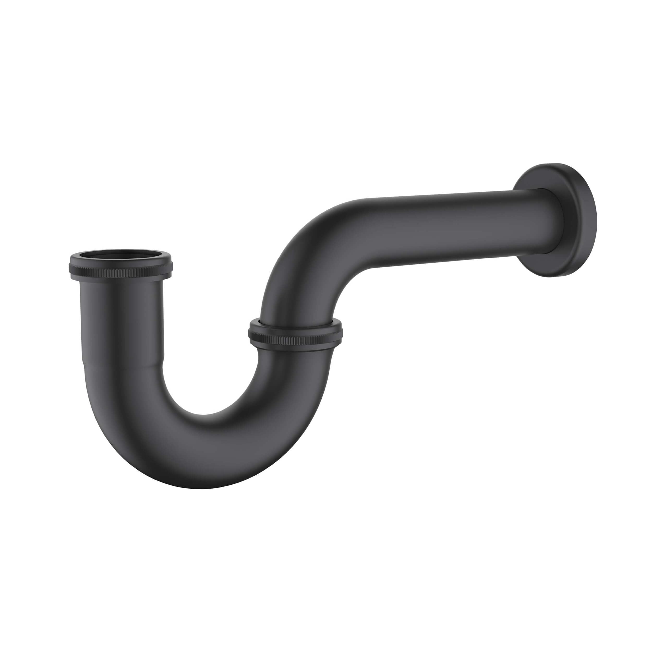 KIBI 1.5-inch Bottle P-Trap for Bathroom Sink | Decorative Brass Waste Drain Kit | Bathroom Basin Plumbing Fixture | Easy Install, Leak-Proof | Matte Black, KPT101