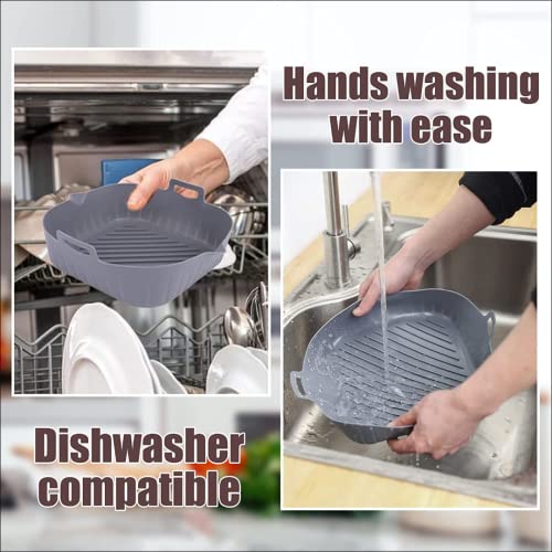 image for KITment 3PCS Silicone Air Fryer Liners, 8 Inch Air Fryer Silicone Reus