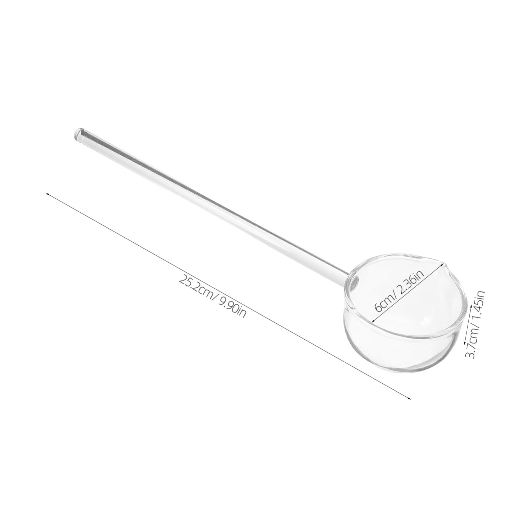 Clear Glass Spoon with Long Handle Creative Stirring Spoon for Coffee Desserts Cold Drinks and Appetizers Angled Mouth Design for Controlled Pouring and Precise Sauce Flow