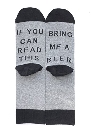 Field4U Womens Funny Saying Knitting Word Wine Beer Novelty Crew Socks Party Gift - 1 Pair Beer B