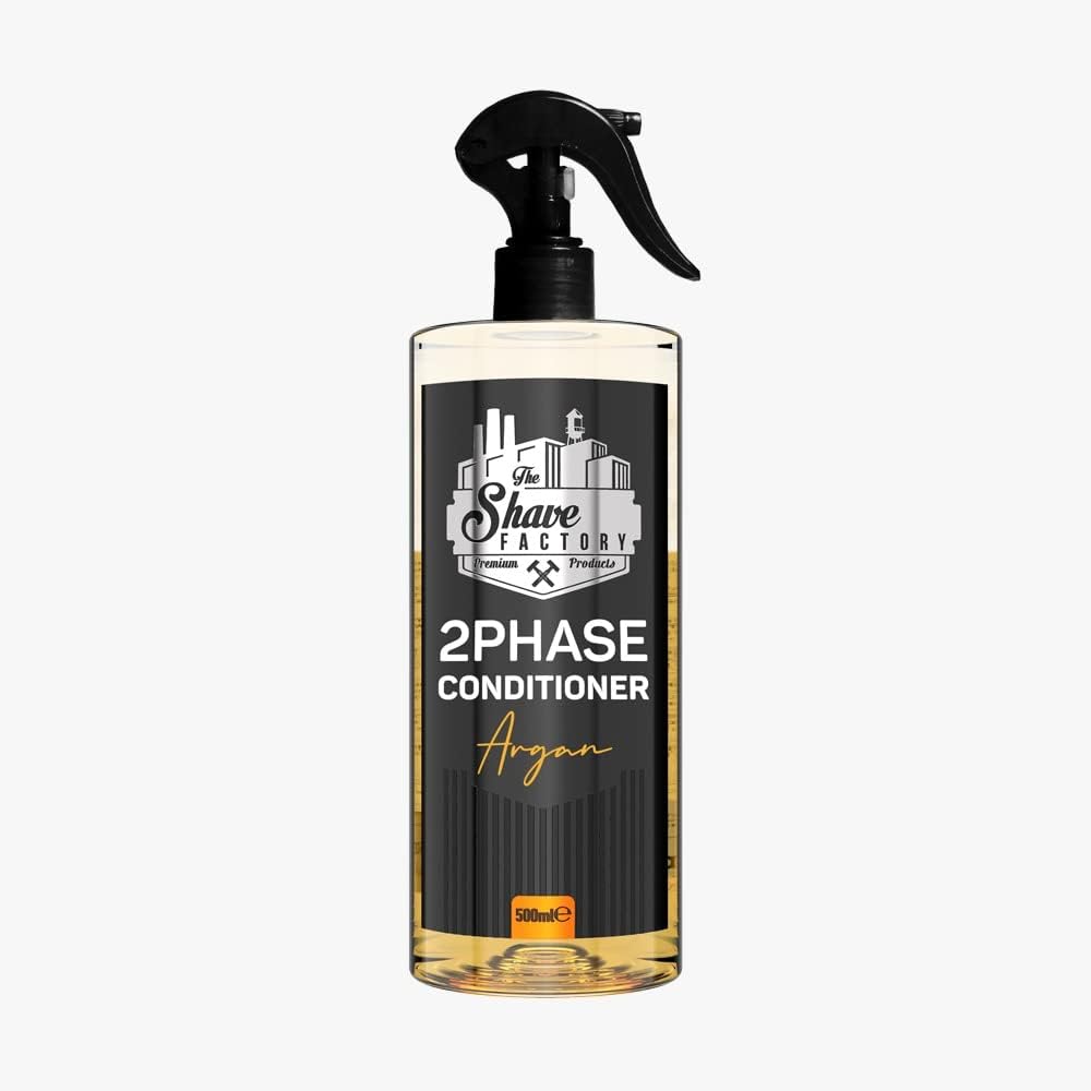the shave factory - 2 Phase | Beard & Hair Conditioner | Argan Oil Deep Conditioner for Hair & Beards | Softens and Strengthens Beard & Hair | 16.9 Fl. oz (1 Bottle)