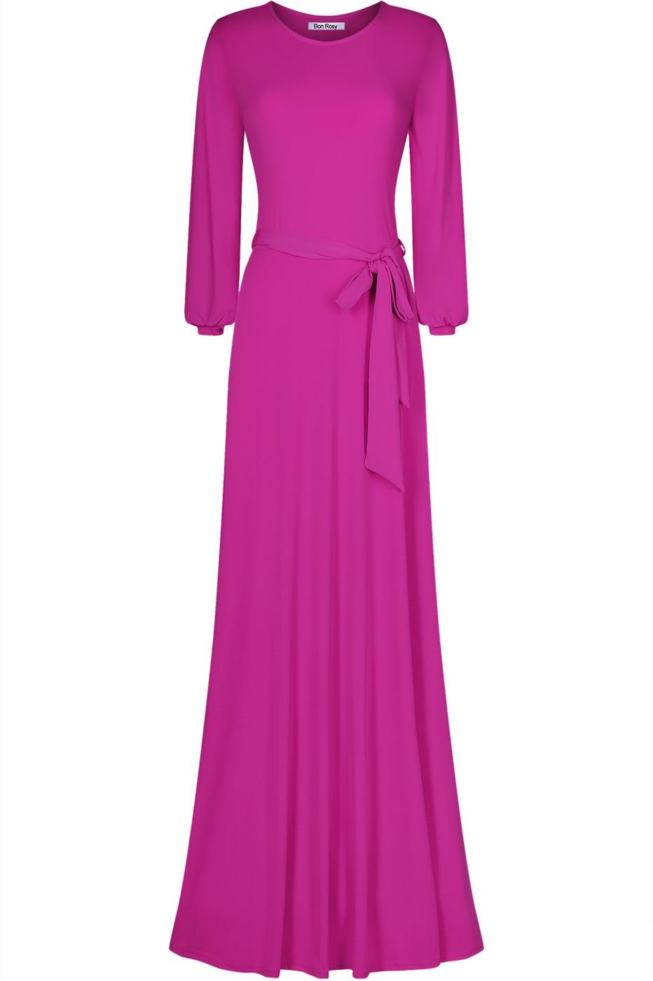 Women's 3/4 Sleeve Deep V-Neck Maxi Faux Wrap Solid Plus Size Dress