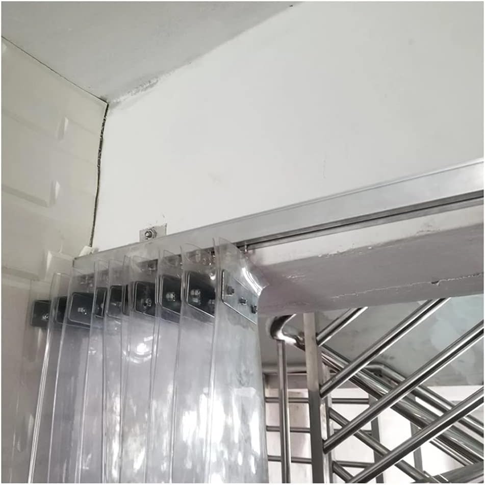 GGYMEI Cortinas De Plastico, Cortina De Tiras De PVC Cortina De Puerta Corredera Parabrisas Transparente Plegable por Cámaras Frigoríficas, Almacenes, Cocinas Comerciales