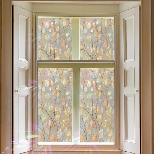 Film de ventana decorativo con diseño hoja de otoño 39x17.5 pulg miniatura 4