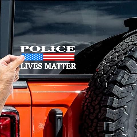 Police Lives Matter (S10) Thin Blue Line Cop Police Sheriff Trooper Vinyl Decal Sticker Car USA Window 8" Inch - by CustomDecal US Cover