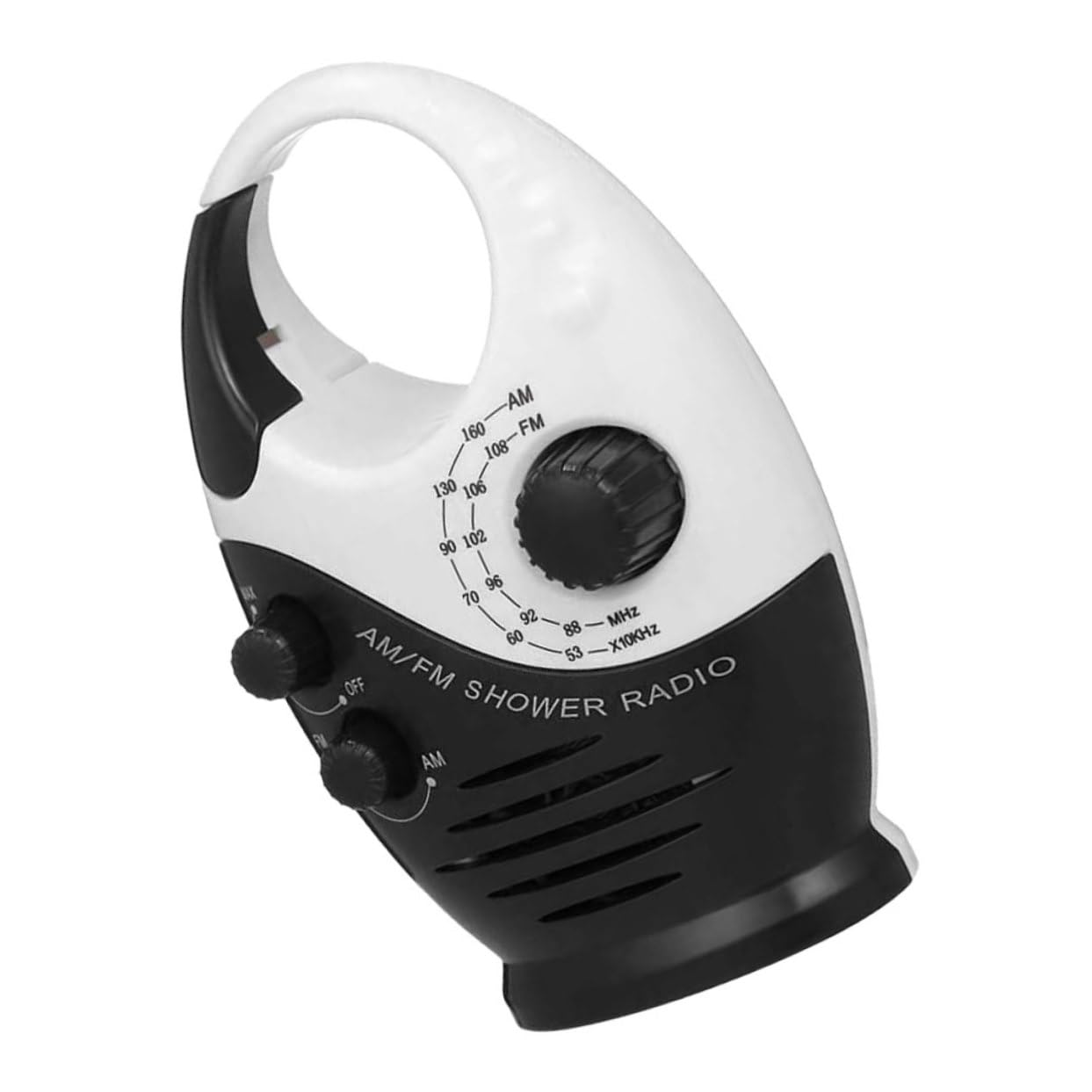 Tofficu Radio Am/FM Portátil para Ducha y Camping, Volumen Ajustable, Pequeño y Ligero, para Exterior y Oficina, con Batería Duradera, Color Negro Resistente Al Agua