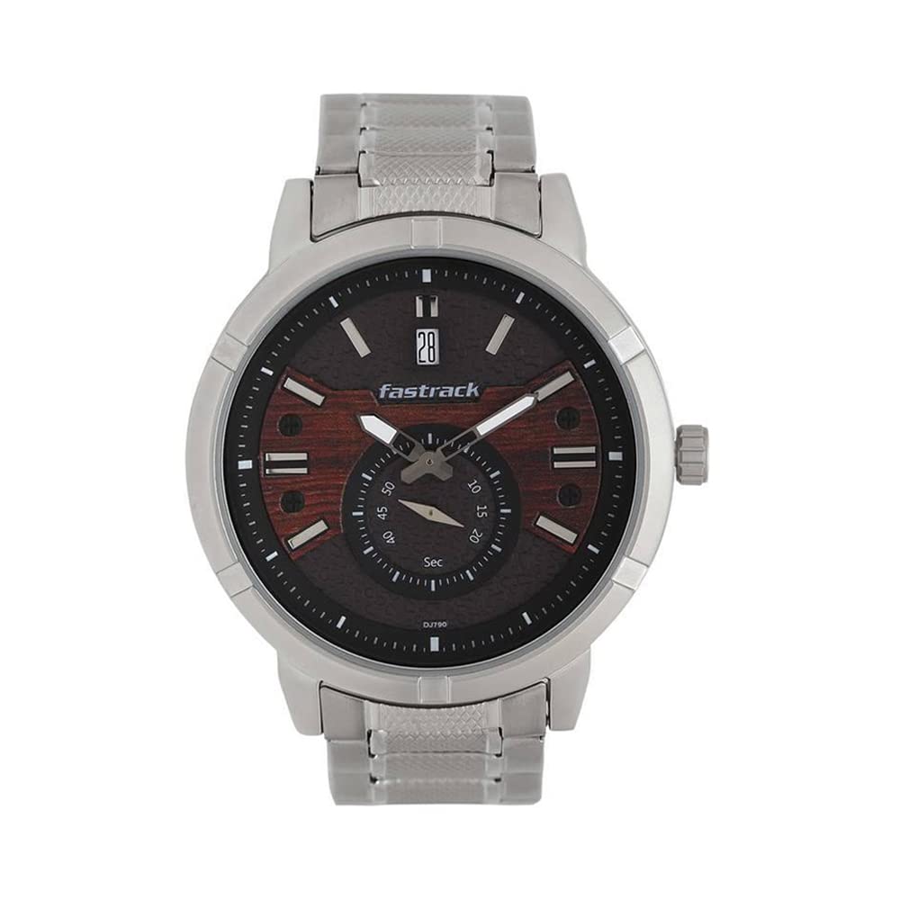 Fastrack Go Skate Quartz Analog with Day & Date Grey Dial Stainless Steel Strap Watch for Men-NR3219SM02 (B0872LK1HV) Amazon Price History, Amazon Price Tracker