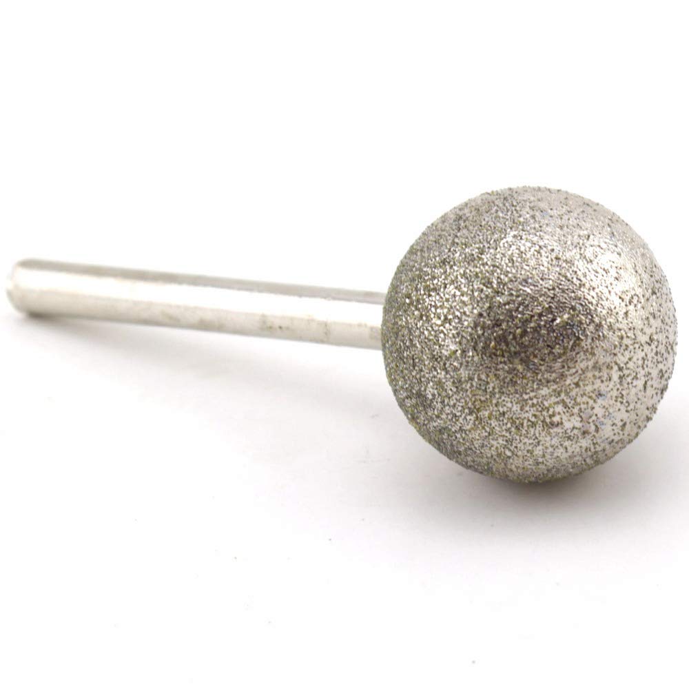Fresa abrasiva diamantata con testa sferica da 15-50 mm di diametro, punte montate rivestite, frese a sfera rotonda, gambo, grana 6, 80, utensili grossolani for pietra wanglan(Head Diameter 40mm)