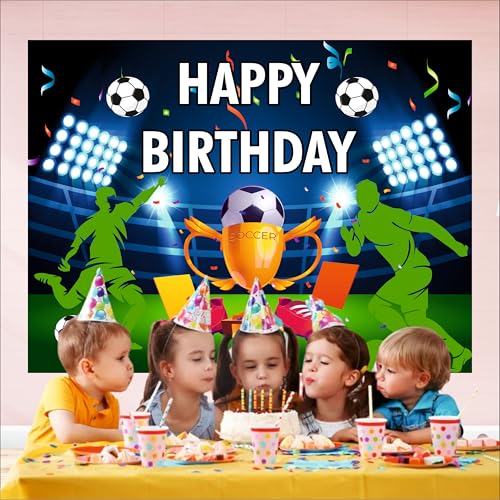Image of Soccer Birthday Backdrop 5x4 Ft | Backdrops for Decoration | Birthday Decoration Backdrop | Banner for Kids Theme Party