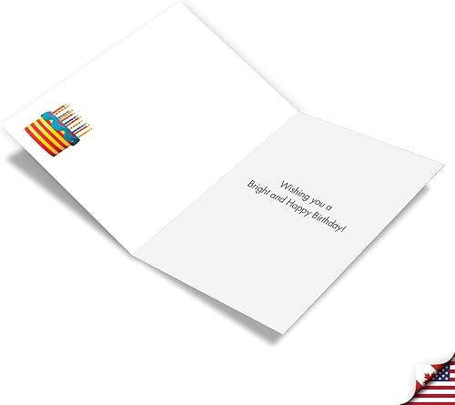 Miniatura 2 de NobleWorks - Tarjeta de papel de cumpleaños con sobre de 5 x 7 pulgadas (1 tarjeta) Pasteles Brillantes - de cumpleaños - Rayas C10346ABDG