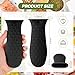 Patelai 2pcs Silicone Handle Cover for Cast Iron Skillet Kitchen Silicone Handles for Pots and Pans Non-Slip Pot Holder Sleeve for Fry Pan Griddles Metal Aluminum Cookware(Black)