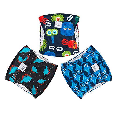 CuteBone Dog Belly Bands for Male Dogs Wraps Washable Doggie Diapers DM07XS,XS(9 inches-11 inches), Shark&Dinos&Monster, XS(9"-11") - Image 2