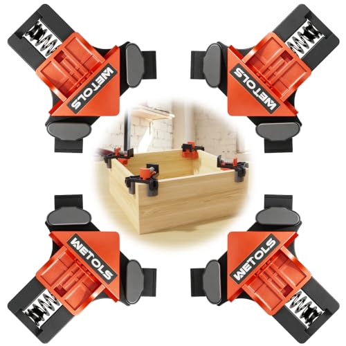 WETOLS 90 Degree Corner Clamp Set, 4 Pcs Adjustable Clamps f...