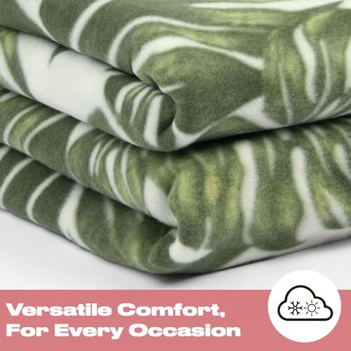 Dreamscene Tropical Green Throw, Green Leaf Garden Throw Tropical Blanket Throws for Sofa Large, Bedroom Outdoor Living Room Travel Blanket Camping - 120 x 150cm - Image 5