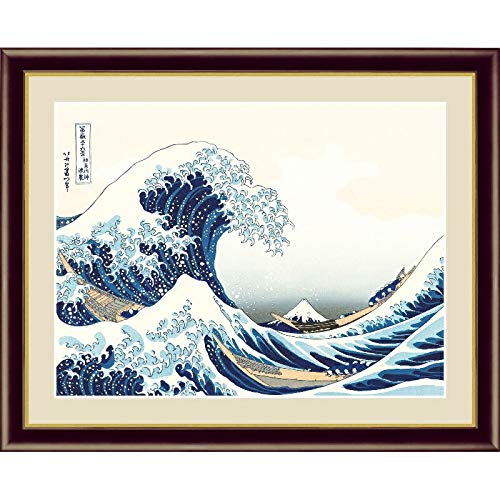 希少‼︎ 葛飾北斎作品　富嶽三十六景 神奈川沖浪裏 浮世絵　額　当時物 希少‼︎ 葛飾北斎作品 富嶽三十六景 神奈川沖浪裏 浮世絵 額 当時
