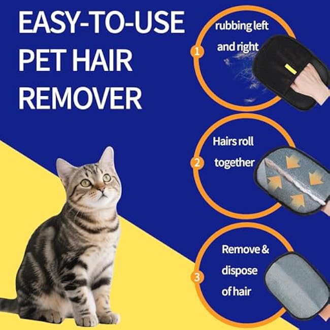 Pet Hair Removal Glove for Dogs & Cats-Upgraded Electrostatic Pet Hair Grooming Glove, Reusable Magic Brush Tool for Furniture, Couch, Carpet, Car Seats-uS9ykiht