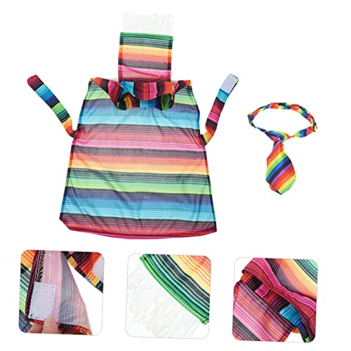 Disfraz mexicano para perros BESPORTBLE poncho 2 piezas miniatura 6