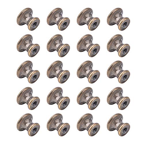 Small Jewelry Box Knobs, 20 Set Retro Style Cabinet Knob, Round Cabinet Knobs Mushroom Shape Pull Handle with Screws for Cupboard Drawer Jewelry Boxes Furniture Wardrobe Diameter Family - Image 4