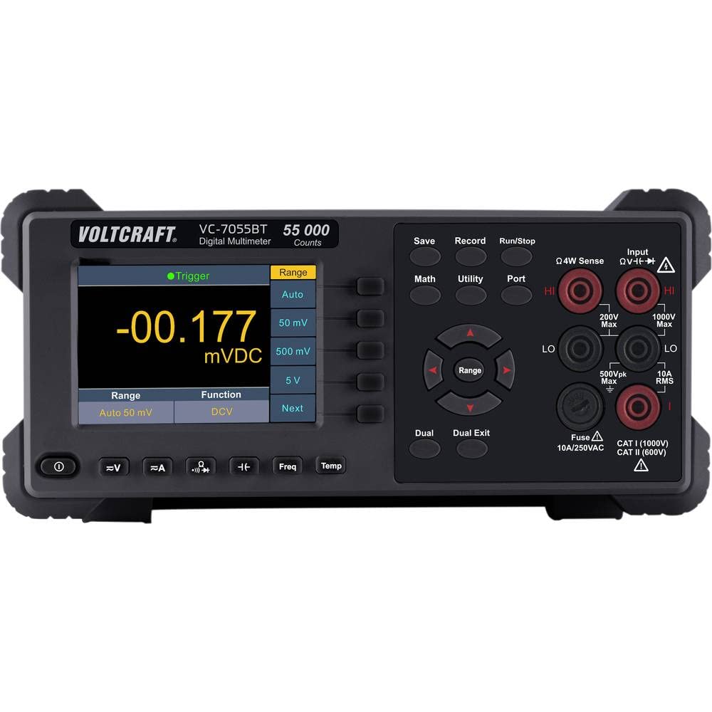 VOLTCRAFT VC-7055BT ISO Tisch-Multimeter kalibriert (ISO) digital Datenlogger CAT I 1000 V, CAT II 600 V Anzeige (Count