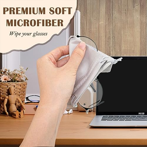 Image of 12 Pcs Microfiber Eyeglass Sunglass Pouch Soft Silm Sunglass Bag Screen Cleaning Bag