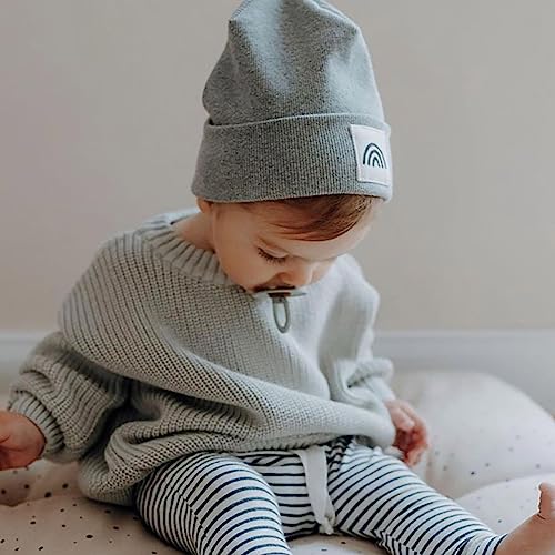 Toddler Boys Girls Knitted Sweater Solid Color Pullover Round Neck Long Sleeve Warm (Light Blue, 3-4 Years)2