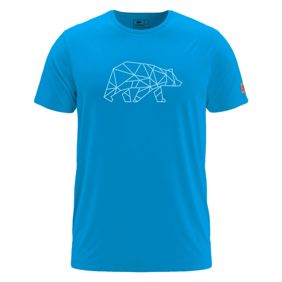 FORSBERG Finnson T-Shirt mit stylischem Bär Brustlogo Rundhals für Herren in Vier verschiedenen Farbkombinationen, Farbe:Kornblau, Größe:XXL