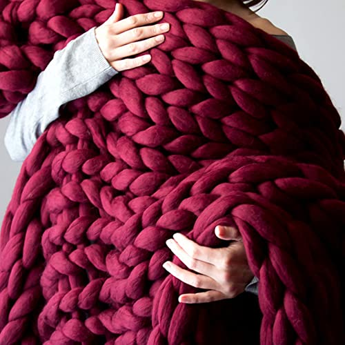 Couverture tricotée main haut de gamme en maille épaisse pour un lit élégant