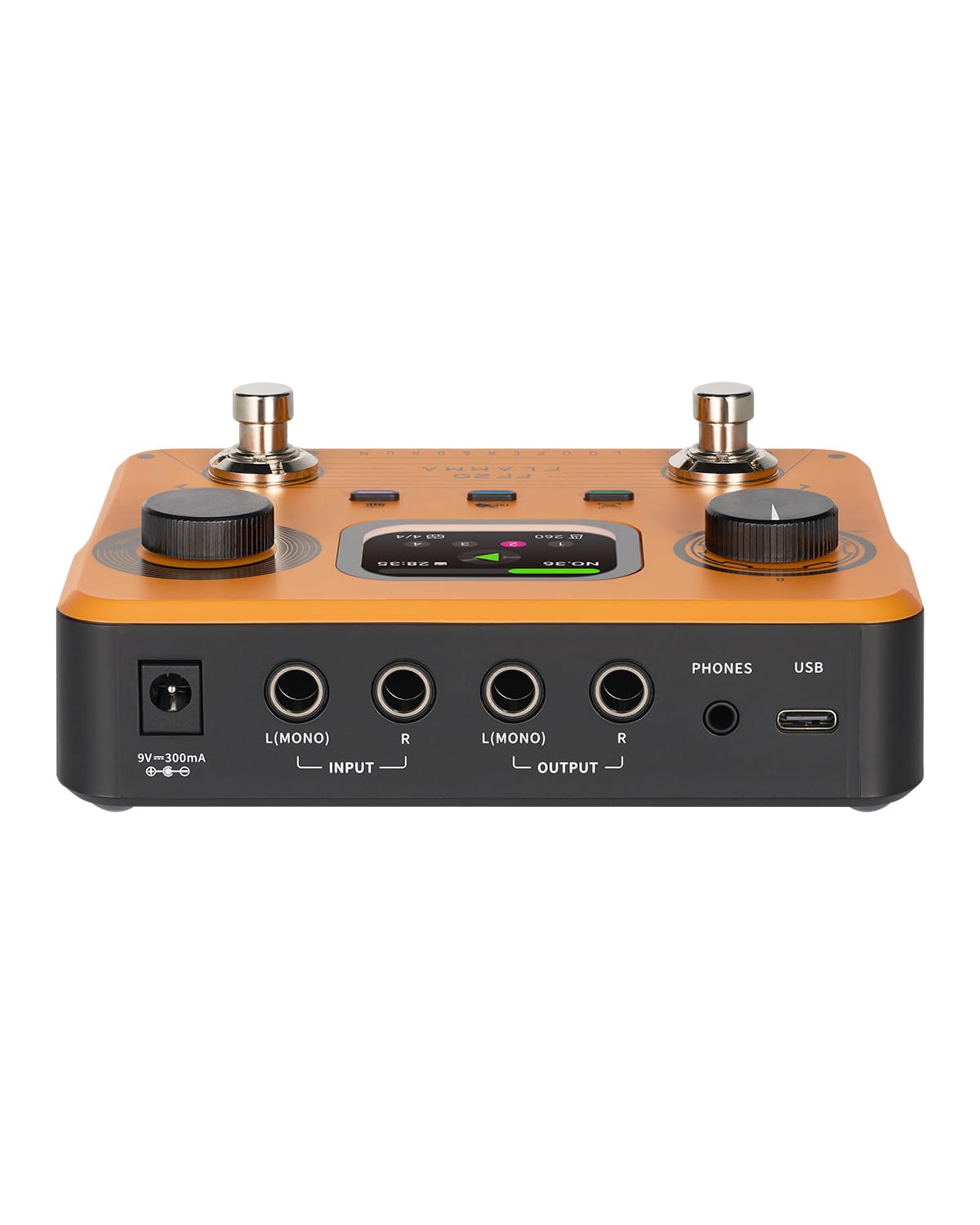 FLAMMA FF20 Looper-Pedal mit integrierter Drum-Maschine – 300 Min Stereo-Aufnahme, 220 Drum-Grooves, 100 Speicherplätze, Time-Stretch, Auto-Record, USB & Kopfhörerausgang – für Gitarre & Bass