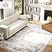 HOMCOM Machine Washable Area Rug, 6x9 Indoor Boho Rug, Non-Slip, Low Pile for Living Room, Bedroom, Dining Room, Kitchen, Home Office, Distressed Carpet for High Traffic Areas, Brown Floral