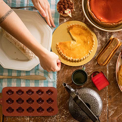Jojofuny 4171400F6UD3W 3Pcs Maple Leaf Candy Mold Silicone Thankgiving Chocolate Mold thumb #1