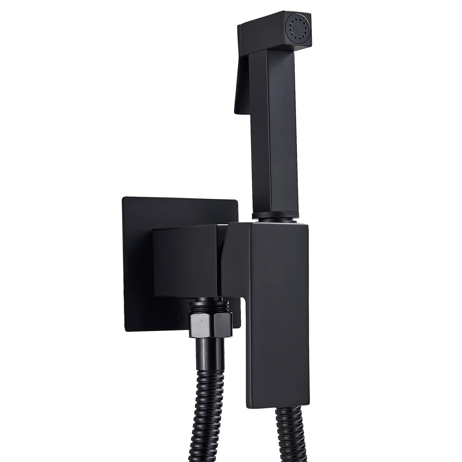 Doccetta per Bidet WC in Acciaio Inossidabile Nero | JUNSHENG Doccetta per Bidet WC in Acciaio Inossidabile con 1.5m Rubinetto Del Bagno Tubo Telescopico Nero