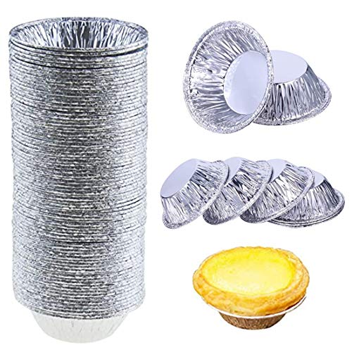 U/D 200 Pack Aluminum Foil Cake Pan Baking Pies Aluminum Foil Cups And Disposable Ramekins Pie Aluminum Foil Egg Art Mold Cup Aluminum Tin Foil Pot