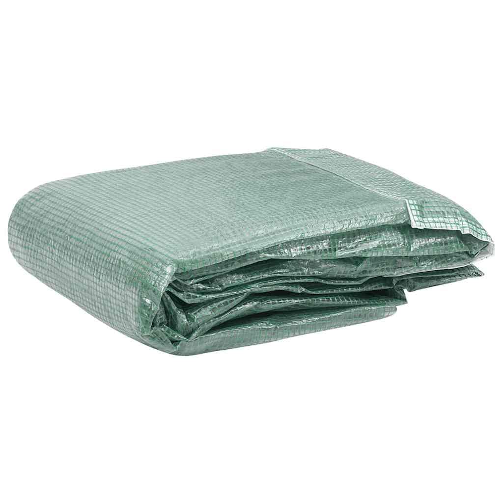 Ersatzabdeckung für Gewächshaus Grün aus PE mit 4 Fenstern und Tür 400x200x200 cm, 140 g/m², wetterfest für Pflanzenpflege, Gartenarbeit und Balkon Nutzung, robust und platzsparend