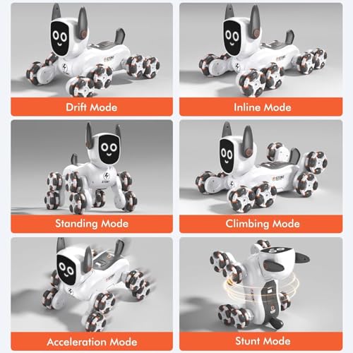 Image of Amitasha Remote Control Transform Robot Dog 8x8 RC Drift Car 8WD Toy with Light and Music 8 Wheel Drive 360 Stunt Car, Birthday Gifts for Boys Kids