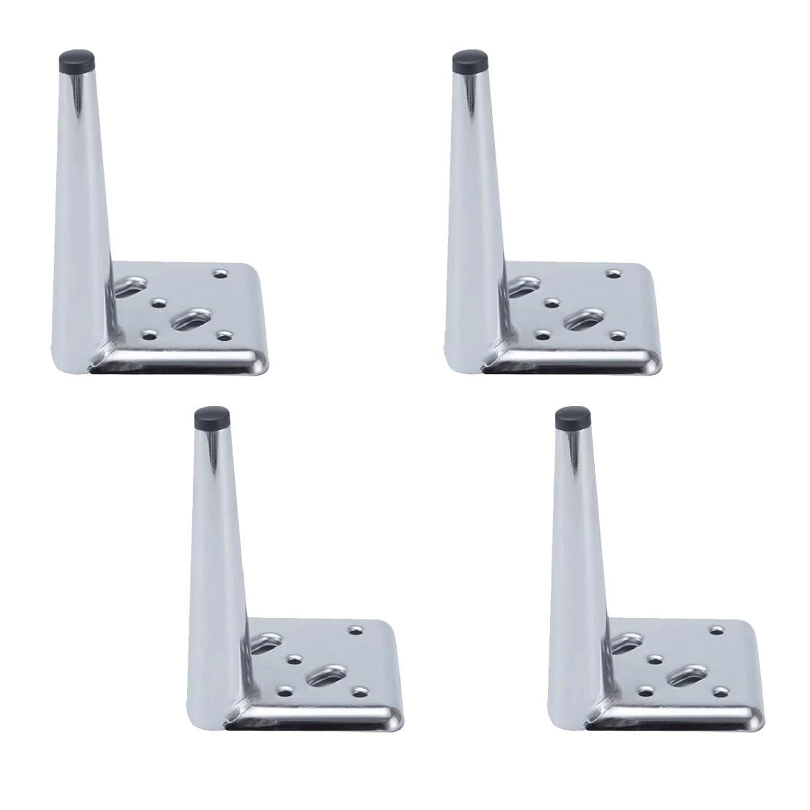 UYHBCNQD 4Pcs Furniture Legs Set Replacement Legs Triangle Furniture Foot Iron Support Legs Table Leg Extenders Rubber Mat Bench Legs(Silver,13cm)