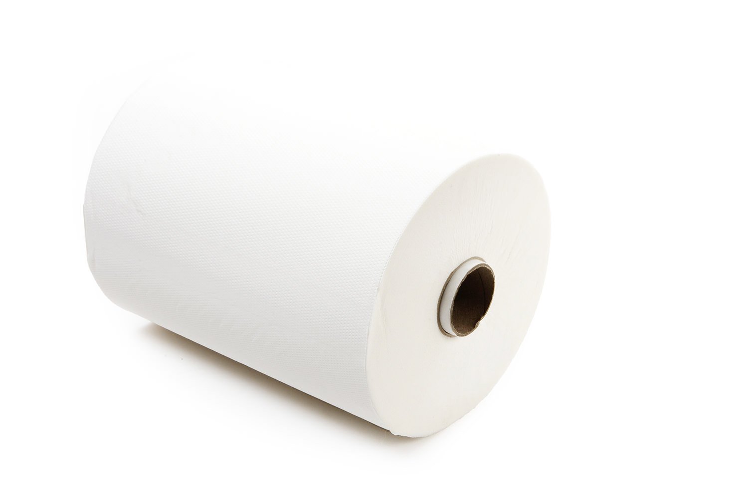 Divertido rollo de toalla de mano de 2 capas con núcleo especial de 5 cm, para dispensadores genéricos, color blanco brillante, 24 cm, aprox. 140 m (Pack de 6)