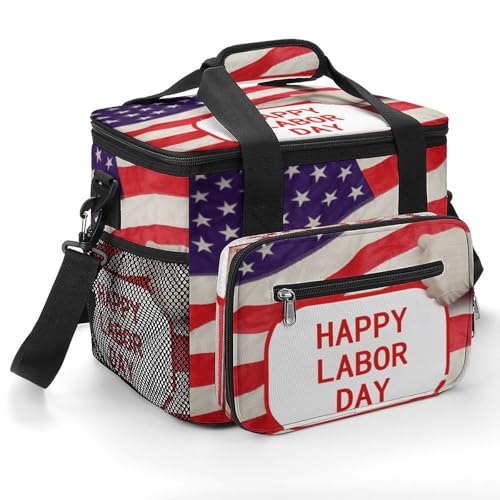 Happy Labor Day Cooler Bag Camping Soft Sided Cooler Bags