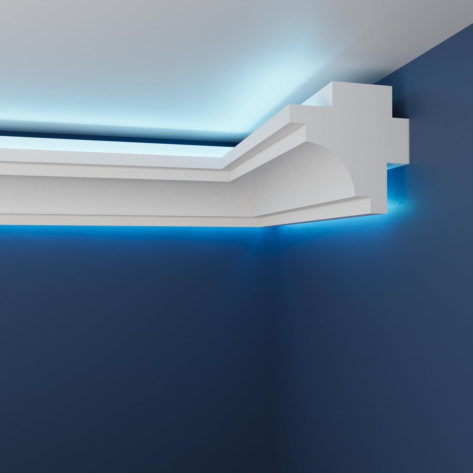 WOLDECOR LED Coving for Ceilings – Premium Extruded Polystyrene Cornice Moulding Trim, Lightweight and Paintable XPS Decorative LED Cornice Coving, LED Compatible (WLL14, 10 Meters)
