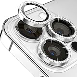 iPhone14プロ/16プロ/iPhone14プロ マックス/16プロ マックス用 カメラレンズカバー カメラフィルム チタン合金製 iphone14proカメラレンズ保護フィルムガラス キラキラ 耐衝撃 防塵 高透過率 露出オーバー防止 キズ防止 黒縁取り 硬度9H 全面保護 貼り付け簡単 (iPhone 14 Pro/iPhone 14 ProMax用, シルバー)