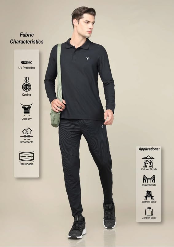 Image of TECHNOSPORT Men's 100% Polyester Slim Fit Polo T-Shirt