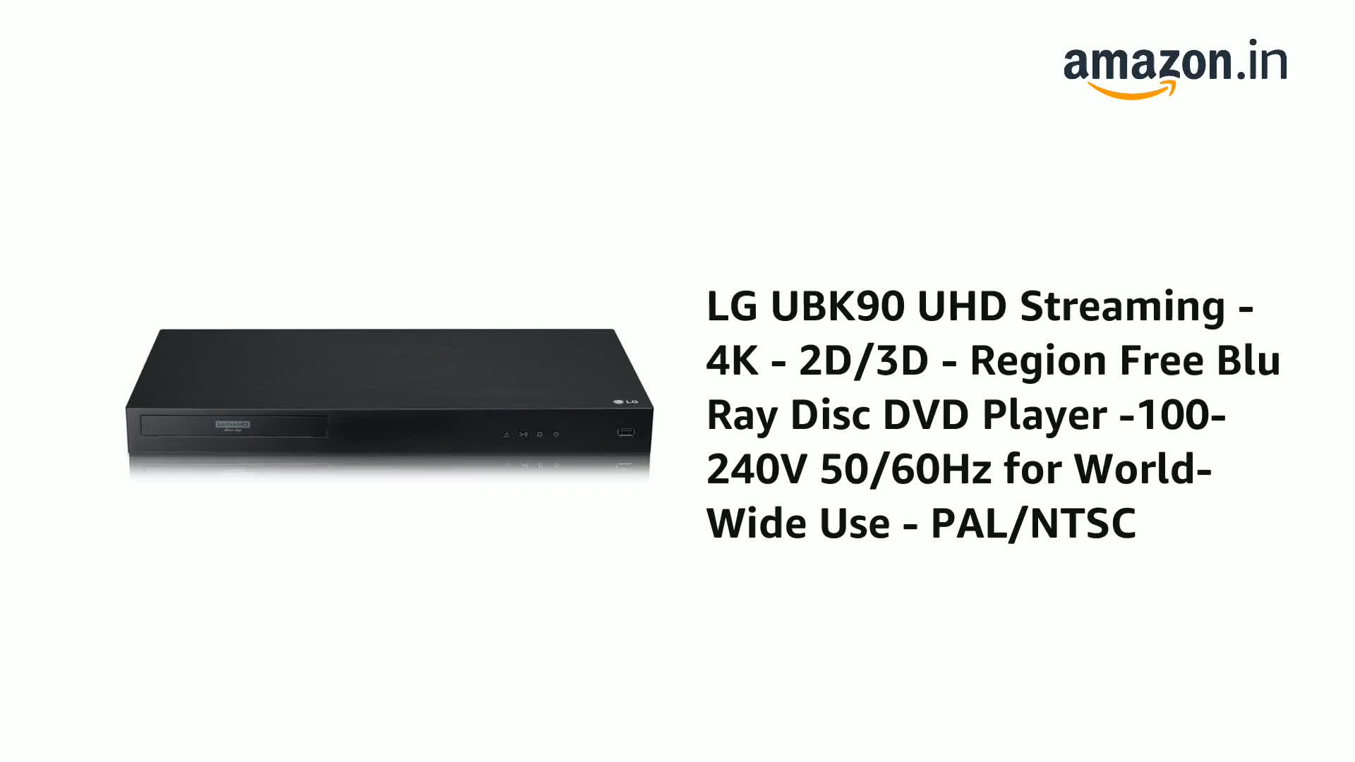 LG 4K ブルーレイプレーヤー UBK90（DVDリージョンフリー） LG 4K ブルーレイプレーヤー UBK90（DVDリージョンフリー）
