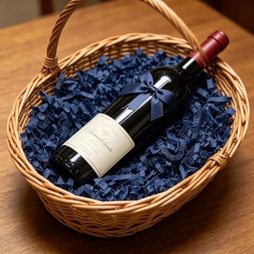 Image of 1 /2LB Royal Blue Crinkle Cut Paper Shred Filler Great for Gift Wrapping, Light Royal Blue Basket Fillers, Birthday, Gift Wrapping, Halloween Thanksgiving Christmas Party Decor Filling Supplies