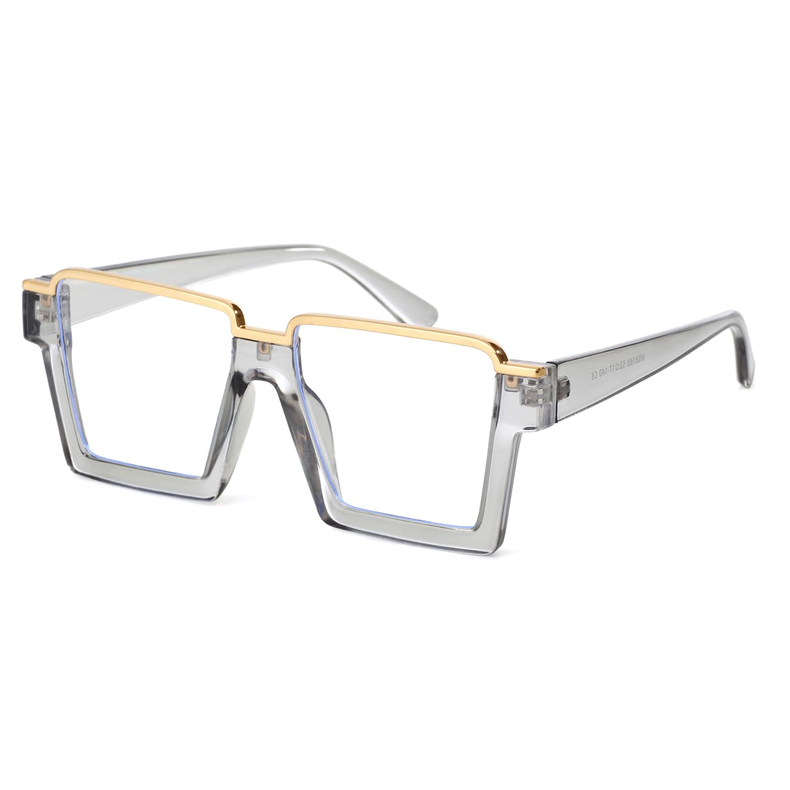 Mirkcittle Oversized Blue Light Blocking Glasses for Women Men Fashion Clear Frame Square Computer Eyeglasses